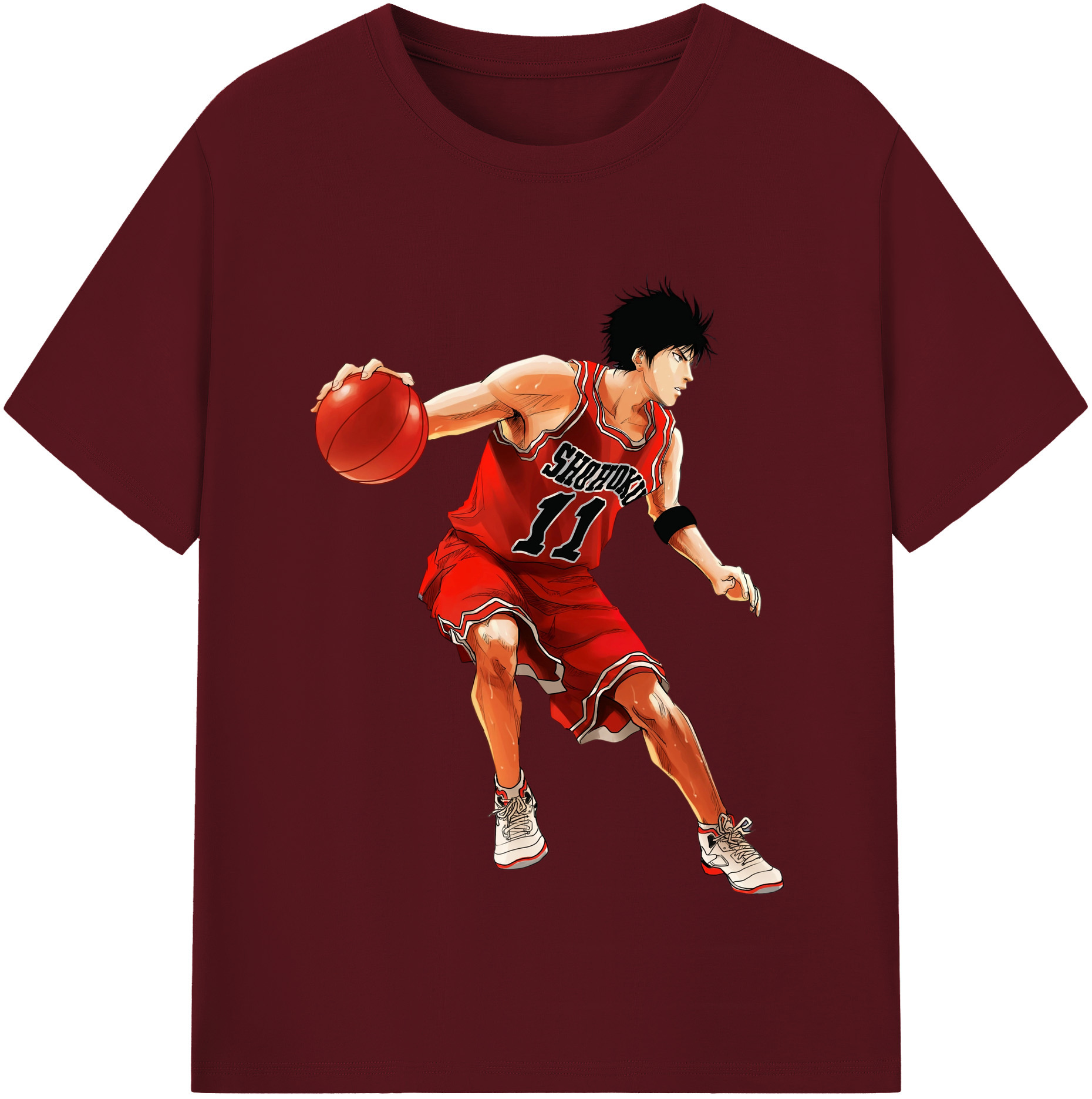 SLAM DUNK／スラムダンク 綿100％半袖Tシャツ（フロントプリント）